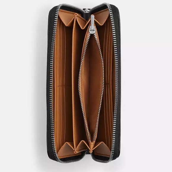 Coach Signature Zip Around Wallet with Wrist Strap Black   Denim Smooth leather - Picture 3 of 3